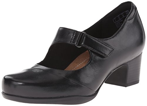 Clarks Women's Rosalyn Wren Pump, Black Leather, 9.5 M US