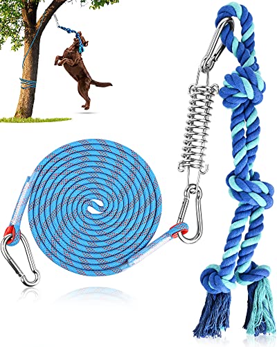 Petbobi Bungee Dog Toy, Dog Tree Tug Toy for Pitbull Interactive & Exercise, Spring Pole Tug of War Toy with Durable Rope, Muscle Builder Outdoor Hanging Toys for Large Dogs Reduce Boredom