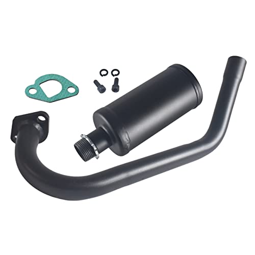 Upgrade Exhaust with Muffler For Coleman Powersports CT200U BT200X CT200u-ex,212cc 196cc/6.5HP Go Kart and Gas Mini Bike Black