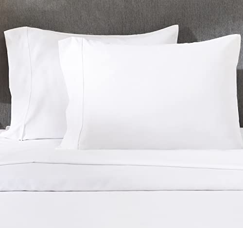 California Design Den 100% Cotton Pillowcases, Pillow Case Set of 2, Fits Standard & Queen Pillows, Luxury 400 Thread Count Sateen Pillowcases Perfect for Home, Hotels & Hospital Use (Bright White)