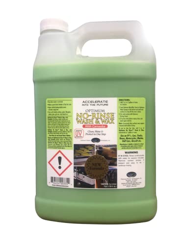 Optimum No Rinse Wash and Wax  1 Gallon, Rinseless Car Wash and Wax in One System, ONR Formulated with Carnauba Wax with UV Protection, Use as Car Wax, RV Wax, Airplane Wax, Boat Wax, Motorcycle Wax