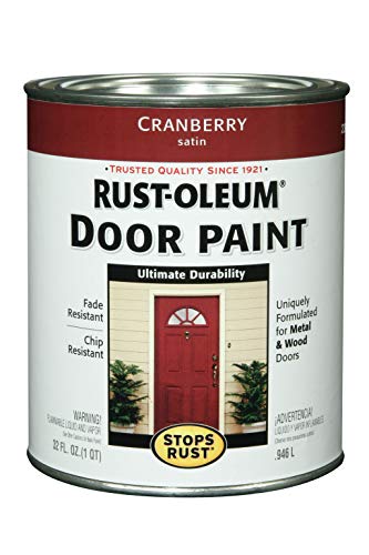 Rust-Oleum Stops Rust Front 238314 Enamel Door Paint, Cranberry, 1-Quart, 32 Fl Oz (Pack of 1), 11