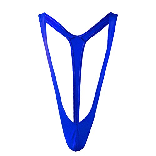 Extlps Mankini Swimsuit Men's Borat Style Y Sling Stretch Sexy Underwear Suspender Bodysuit Strap Thongs BE-M Blue