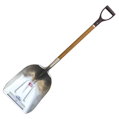 FOREST HILL Manufacturing Heavy Duty Super Tuff Aluminum Straight Edge Scoop Shovel (.125 Thick Aluminum, 52-Inch)