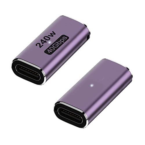AreMe 240W USB C Adapter (2 Pack), USB Type C Female to Female 40Gbps Coupler Connector for Thunderbolt, Switch, MacBook, Laptop, Tablet, Phone