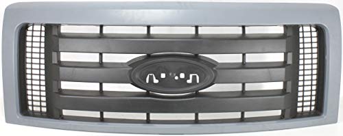 Garage-Pro Grille Assembly Compatible with 2009-2014 Ford F-150 Gray Shell with Textured Black Insert