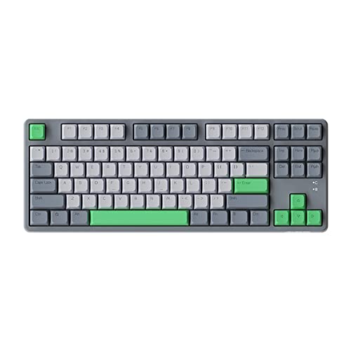 NACODEX AK873 TKL Hot Swappable Mechanical Keyboard with MDA Profile PBT Keycaps | Custom Lubed Tactile Switch | Magnetic Removable Cover BT5.0/2.4GHZ/Wired Programmable RGB Keyboard