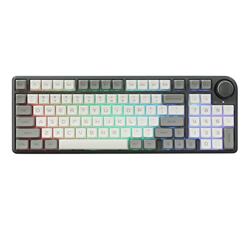 EPOMAKER TH96 96% Hot Swap RGB 2.4Ghz/Bluetooth 5.0/Wired Gasket Mounted Mechanical Keyboard with South-facing RGB LEDs, 6000mAh Battery, Knob Control for Windows/Mac(Enlightenment MDA V2, Budgerigar)