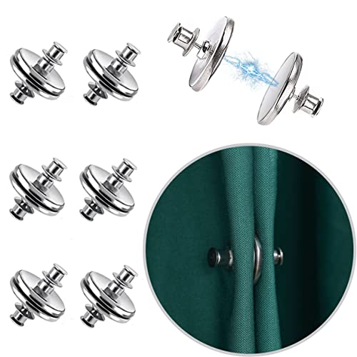 8 Pairs Curtain Magnets Closure with Tack Curtain Weights Magnets Button Curtain Magnetic Holdback Button to Prevent Light from Leaking & Avoid Being Blown for Home Bedroom Office Curtain Draperies