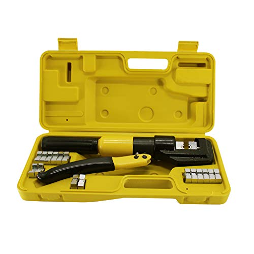 HFS (R) Hydraulic Wire Terminal Crimper Battery Cable Lug Crimping Tool W/dies Wire Crimping Tool (10T)