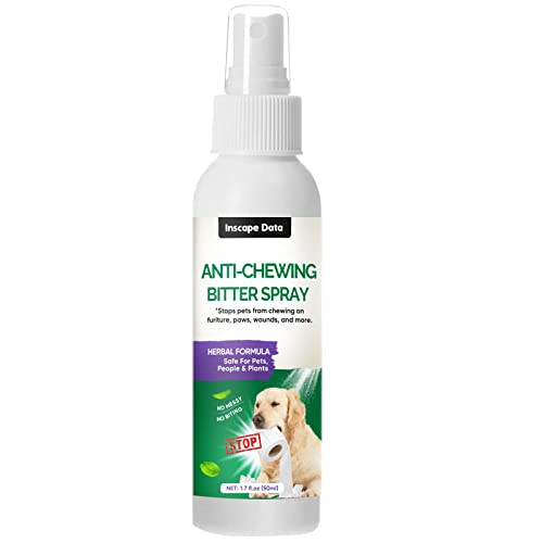 Inscape Data Bitter Apple Spray for Dogs to Stop Chewing, Anti Scratch Furniture Protector, All Natural & Non Irritation, Indoor & Outdoor Use