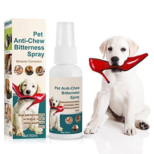 Bitter Apple Spray for Dogs, No Chew Spray for Dogs to Stop Chewing -Puppy Essentials-Training Aid for Puppies and Cats-Natural-Alcohol-Free-No Chew Licking Fur, Furniture, Wounds, Shoes and Bandages