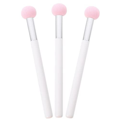 Beaupretty Nail Accessories Mushroom Concealer Brush with Sponge Head Powder Puffs Makeup Applicators Detail Brush with Handle 3PCS Makeup Sponge