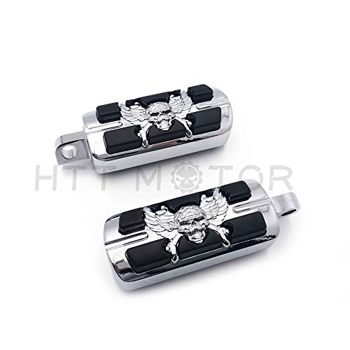 HTTMT- 216-060- Replacement of Motorcycle Chrome Zombie Pirate Foot Pegs Fits most models w/Harley male mount-style footpeg supports Dyna Touring