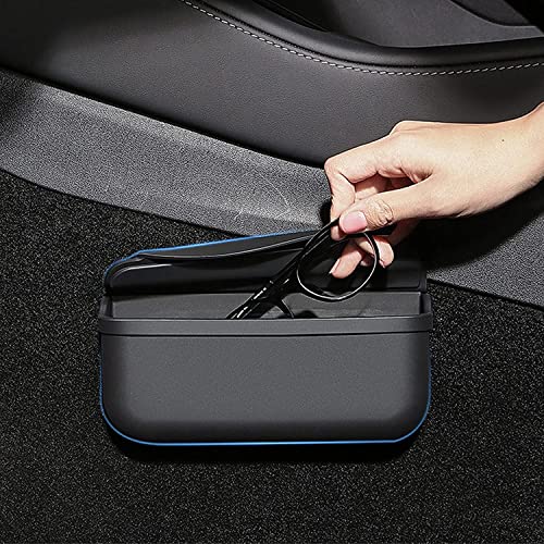 EVFITUS for Tesla Model 3 Model Y Accessories Center Console Organizer Storage Box Silicone Velcro Sunglasses Coin Holder for Flocking