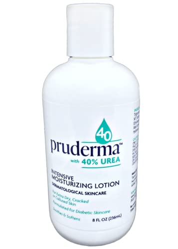 pruderma Urea 40 Lotion - Moisturizes & Rehydrates Thick, Cracked, Rough, Dead & Dry Skin - For Feet, Elbows and Hands - 8 oz