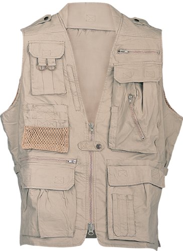 CampCo Humvee Safari Photography Vest For Men, Women, Unisex - Vest for Hunting, Fishing, Camping, Travel, Hiking, Outdoor - 100% Cotton, Khaki, Small, Father's Day Gift