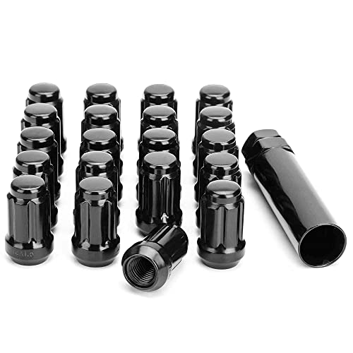 Glorider M12x1.5 Lug Nuts Spline, 20pcs 12mm 1.5 LugNuts 1.38" Tall Conical Tuner Aftermarket YJ MK RT Accord Civic CRV Odyssey Element HRV Legend XRV Courier Escape Escort Fiesta Focus Fusion Sierra