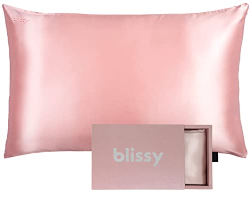Blissy Silk Pillowcase - 100% Pure Mulberry Silk - 22 Momme 6A High-Grade Fibers - Satin Pillowcase for Hair & Skin - Regular, Queen & King Size Silk Pillow Case with Hidden Zipper - Moisture Wicking