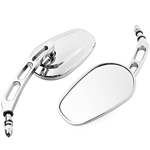 Chrome 8mm Rearview Mirrors for Harley Davidson 1982-2022 Touring Road Glide FLTRX Electra Glide FLHT Road King FLHR Street Glide FLHX Sportster Dyna Softail models