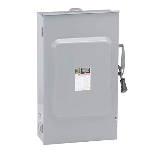 Square D - D324NRB General Duty Safety Switch, Fusible, 200-Amp, 240V, 3-Pole, 60 HP, Bolt-on Provision, Outdoor, W/Neutral