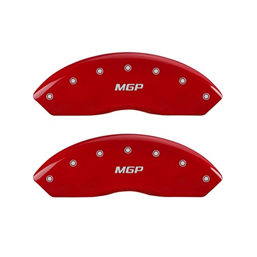 MGP Caliper Covers 22132SMGPRD MGP Red Caliper Covers - Engraved Front & Rear44; Set of 4
