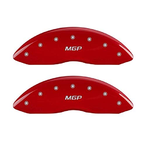 MGP Caliper Covers 22046SMGPRD 'MGP' Engraved Caliper Cover with Red Powder Coat Finish and Silver Characters, (Set of 4)