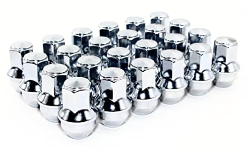 Set of 24 Veritek 14x1.5mm 13/16 Hex 1.7 Inch 44.5mm Length One Piece Chrome OEM Factory Style Large Acorn Seat Lug Nuts for Ford F-150 Expedition Lincoln Navigator Factory Wheels