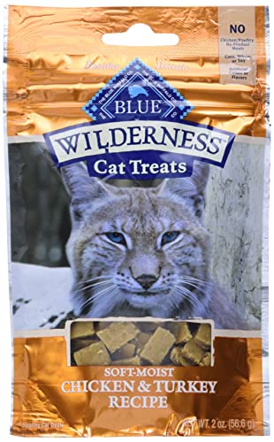 Blue Buffalo Wilderness Grain Free Soft-Moist Cat Treats, Chicken & Turkey 2-oz Bag