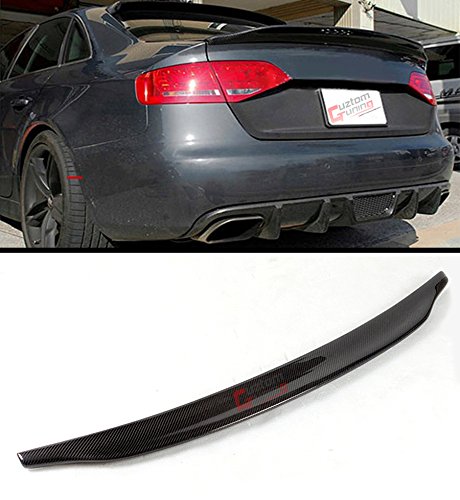 Cuztom Tuning Fits for 2013-2016 Audi A4 B8.5 Cat Style High Kick Duckbill Carbon Fiber Trunk Boot Lid Spoiler Wing