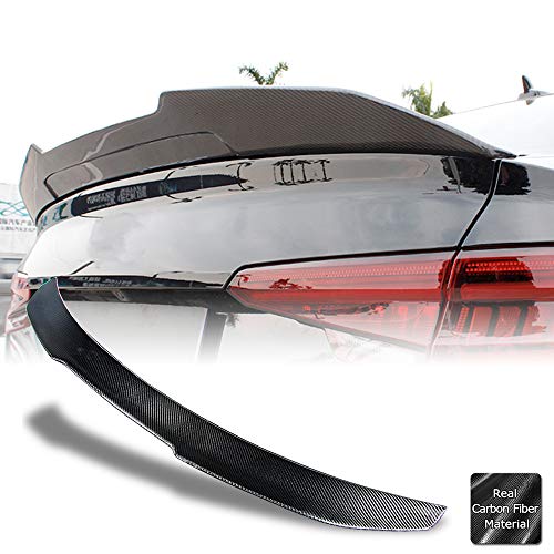 AeroBon Real Carbon Fiber Trunk Spoiler Compatible with 2016-23 Audi A4 S4 (B9) Sedan (H Style)