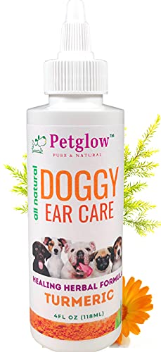 PetGlow Dog Ear Cleaner Infection Treatment. Natural Ear Drops Treat Dog Yeast, Inflammation, Anti-Itch. Stops Chronic Ear Infections.