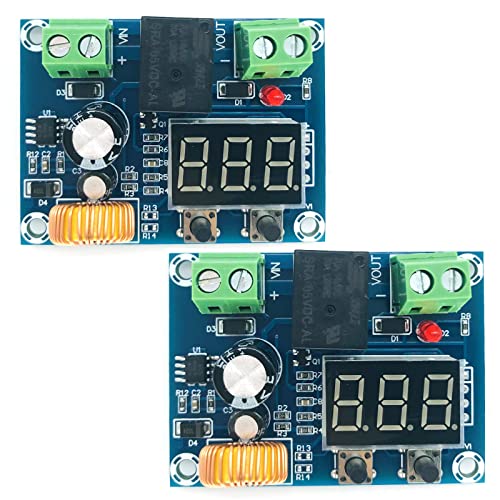 12-36V Low Voltage Digital Protector Disconnect Switch Cut Off Lithium Battery Over Discharge Protection Module Pack of 2