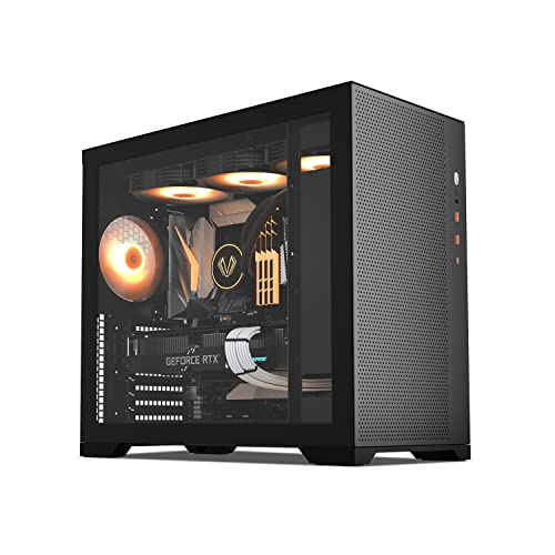 Vetroo AL-MESH-7C Compact ATX PC Case, Front Power Supply, Top 360mm Radiator Support, Type-C & USB 3.0 I/O Panel, High-Airflow Mesh Gaming Case w/Rear 120mm Addressable RGB & PWM Fan