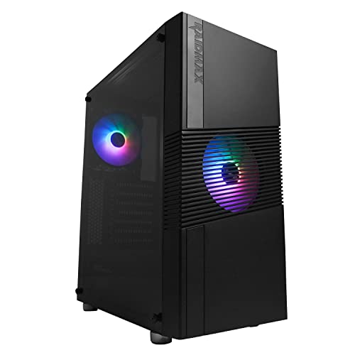 Raidmax Aureola H704 ATX Mid Tower Gaming Case with 2X Static RGB Light Fans, Tempered Glass Side Panel, Magnetic Dust Filter, USB 3.0, Compact and Budget Case