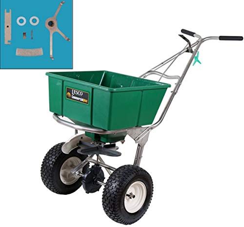 Lesco 101186 High Wheel Walk-Behind Fertilizer Spreader with T422400 Permagreen Agitator Kit (Bundle, 2 Items)