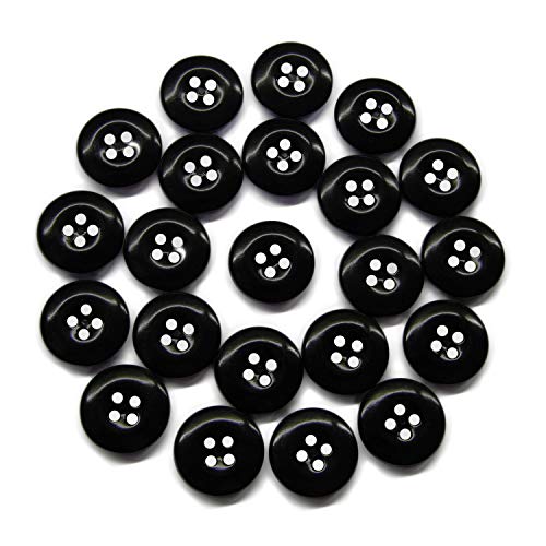 ButtonMode Industrial Pant Buttons (Fits Carhartt, Dickies, Red Kap Work Pants) Class A, B, C, Workshop Commercial Industrial Strength Buttons Measuring 17mm (11/16 Inch), Black, 22-Buttons