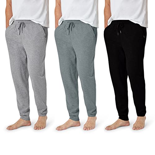 Eddie Bauer Men's 3 Pack Pajama Bottoms - Comfort Knit Jogger, Sleep Lounge Pajama Pant with Drawstring and Pockets for Men, Size XX-Large, Assorted Colors - 1