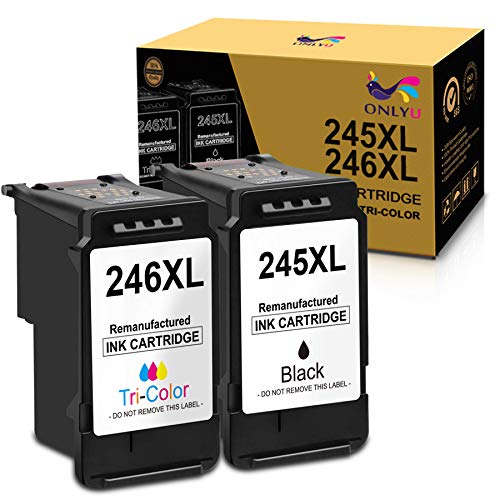 ONLYU Compatible Replacement for Canon Ink Cartridges 245 246 XL PG 245 CL 246 245XL 246XL for PIXMA MX490 MX492 TR4500 TR4520 MG2522 MG2922 MG2520 MG2920 TS3100 TS3122 TS3300 Printer (Black Color)