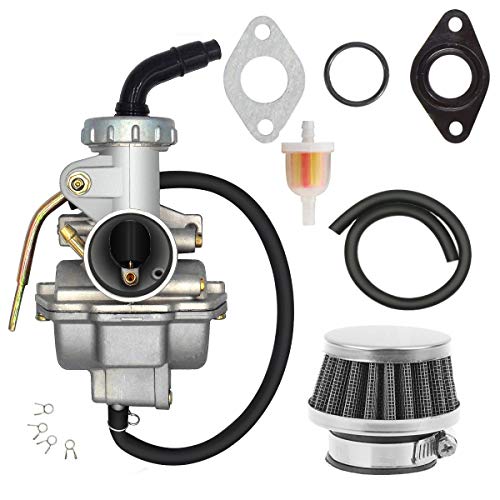 PZ20 Carburetor for TaoTao Kazuma Baja 70cc 90cc 110cc 125cc NST SunL Chinese Quad 4 Stroke ATV Go Kart Pit Dirt Bike CRF50F XL75 CRF80F XR50R with Air Fuel Filter