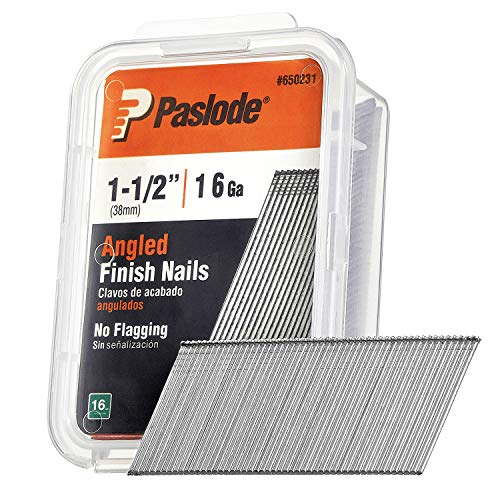 Paslode, Finishing Nail, 650231, 20 Degree Angled Galvanized, 16 Gauge, 2,000 per Box, 1 1/2 inch