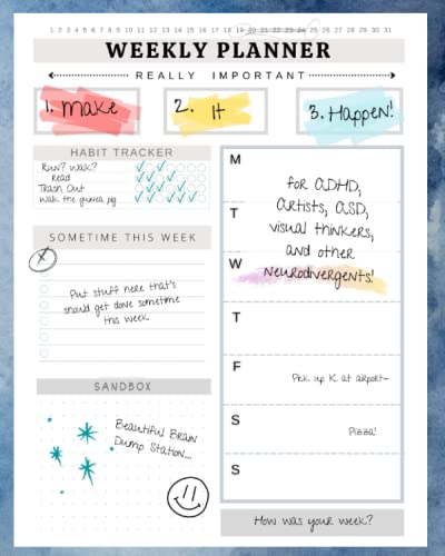 The Weekly Planner for ADHD: Executive Function Planning for ADHD, Artists, ASD, Visual Thinkers, and other Neurodivergents (Divergent Planners)