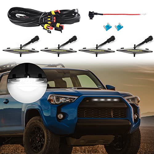 AUTLIGHT LED Grille Lights For 2014-2019 Toyota 4RUNNER TRD Pro Grill, 4PCS Car SUV Front Grill Light with Harness & Fuse, White Light