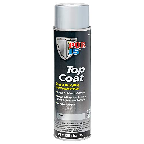 POR-15 Top Coat Spray Paint, Direct to Metal Paint, Long-term Sheen and Color Retention, 15 Fluid Ounces, Silver
