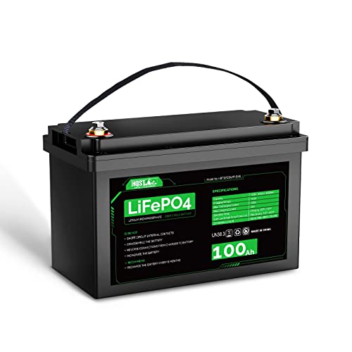 HQST 12 Volt 100Ah LiFePO4 Lithium Iron Phosphate Battery, Built-in Optimized BMS with Low & High Temp Protection, Series and Parallel Connection, for RVs, Boats, Solar System