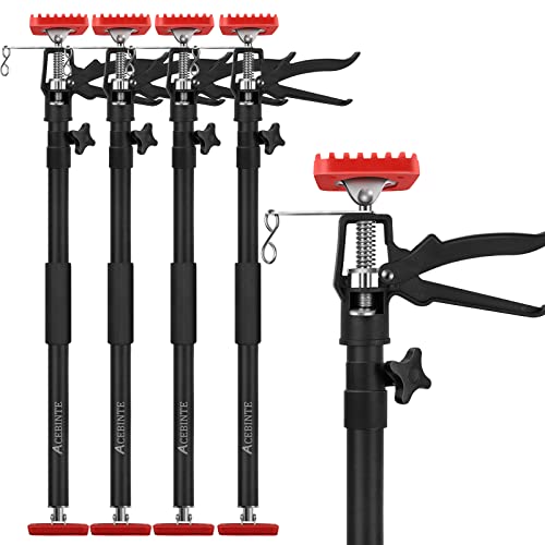 4PK Support Pole,Steel Telescopic Quick Adjustable 3rd Hand Support System, Support Rod, Supports up to 154 lbs Construction Rods for Cabinet Jacks Cargo Bars Drywalls Extends from 50 Inch to 118 Inch