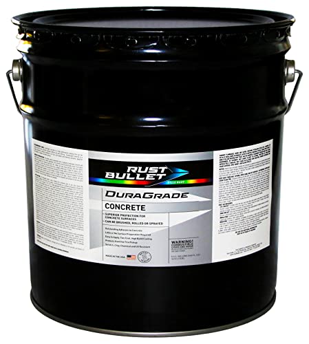 Rust Bullet - DuraGrade Concrete High-Performance Easy to Apply Concrete Coating in Vibrant Colors for Garage Floors, Basements, Porch, Patio and more - 5 Gallons, Concrete Grey