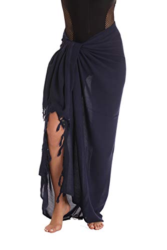 Riviera Sun Sarong Swimsuit Cover Up for Women 21978-NVY Navy - Solid