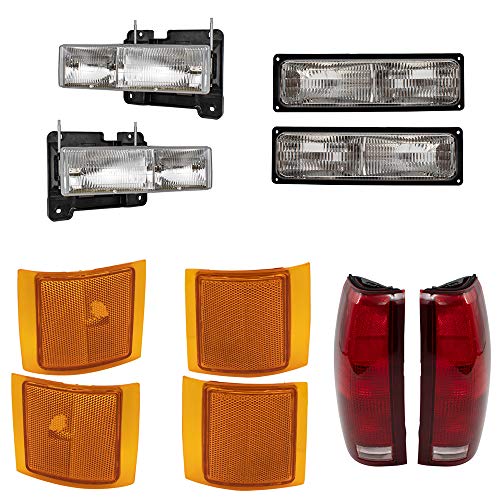 Brock Replacement for 10 Pc Set Composite Headlights, Tail Lights and Side Marker Lights