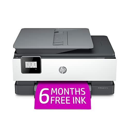 HP OfficeJet 8015e Wireless Color All-in-One Printer with 6 Months Free Ink with HP+(228F5A), White